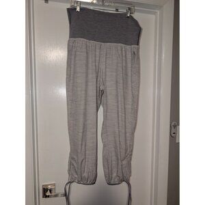 Lululemon Om Commuter sz 12 white gray foldover waist